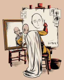 valhallahalvorson:  Did a Norman Rockwell parody with Saitama. This one took a while… My Teepublic 