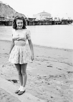 missmonroes:  Norma Jeane (aka Marilyn Monroe) at Catalina Island c.1943  