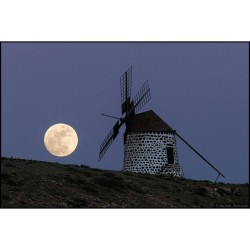 The Windmill&rsquo;s Moon #nasa #apod  #moon #fullmoon #canary #island #fuerteventura #windmill #astronomy