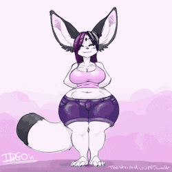 thestripedwurf:  Iko standing pretty….NOW IN COLOR!! was fun. 