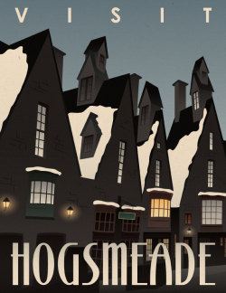 wickedclothes:  Visit Hogsmeade Travel Poster A travel souvenir from your last visit to Hogsmeade. Hopefully you didn’t forget to bring back a case of butterbeer! Sold on Etsy.