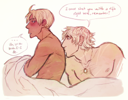 bluejamjarart:  kiss art challenge #4 rusame, kiss on the back beautiful, ivan. gorgeous pillow talk you pulled here 