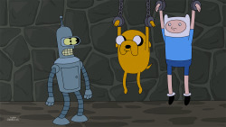 pan-pizza:  blackcatula:  comedycentral:  Mathematical news, everyone! This week’s brand new episode of Futurama features a special appearance from Adventure Time’s Finn and Jake. Adventure Time fans may have already noticed Jake the Dog sounds a