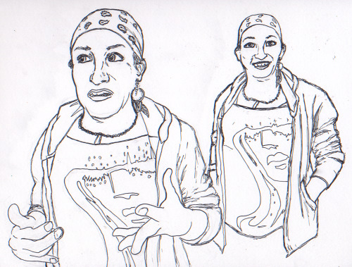 Mihra-Soleil Ross, Ryan Thom, Oliver Leon and Betty LaBelle! Marker Drawings of the sweet and amazing folks who were involved with January’s episode of Tranzister Radio ( a radio show created by and for Trans*People )   
