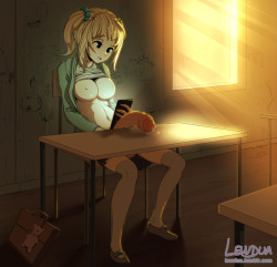 lewdua:    Detention What happens when the naughty girls in school are a little too naughty? They get sent to detention, which usually involves staying late and Cleaning the entire class room before they are allowed to leave Lochness doesn’t usually