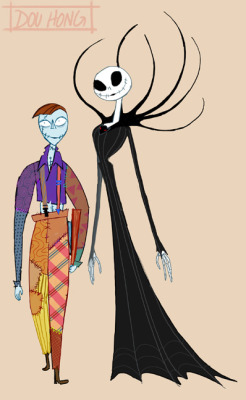 dou-hong:  EDIT: 10.19.14: Made a sculpture of these two, check it! Jane Skellington and her small and talented ragdoll boyfriend, Sal.  I’ve watched this film too many times in the past couple of days… 
