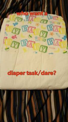 sissybabbysky:  Who want a diaper task/dare.