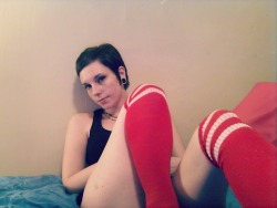 Beautiful girl, sexy, love those socks. follow thingsconclude: