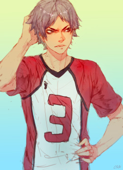 c-sushi:  Reading Haikyuu chapter 159 like GO MY DARLING CROW CHILDREN DESTROY TEAM BEEF BALLS DESTROY THEM ALL DES-  Wait. Wait what, wait, hold on. Hold on a moment...  … … Well hullo there 0v0.  (Please welcome Semi Eita, yet another beautiful