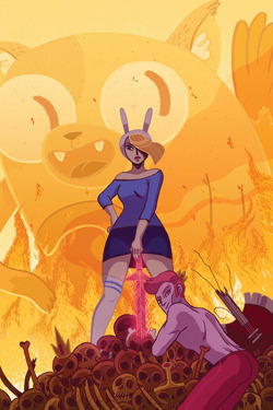 gingerhaze:  fattydingdongs:  My alternate cover for Adventure Time with Fionna and Cake: Issue #3!!! SO EXCITING! If you’re sitting there being like, “hey, that looks familiar,” you’re right! It’s a parody of the famous Conan the Barbarian