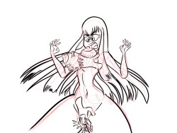 grimphantom:  my-naughty-blog123:  NSFW __________ Satsuki Kiryuin (Kill La Kill) clean inked fan art _________________________________________ After some helpful advice from one of my followers, I hope/think this is an improvement from my last drawing.