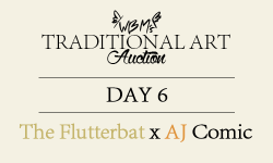 ask-wbm:   Traditional Art Auction Day 6 | The Flutterbat x AJ Comic  I will scan the pieces from now on aswell to allow people a better look at the goods. There will be also a highres link here: HIGH RES SCAN (mediafire View) ————————————————————————————