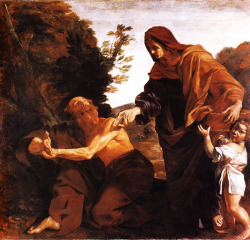 Giovanni Lanfranco (1582 - 1647), Elijah receiving bread from the widow of Sarepta (1624-25), J. Paul Getty Museum