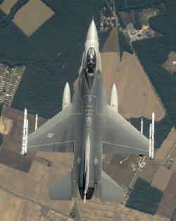 graviton1066:  F-16 from Above  The view from above a U.S. Air National Guard F-16 in flight in October 2010. 