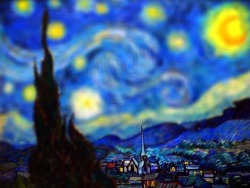 danceabletragedy:  Van Gogh’s Paintings Get Tilt-Shifted by Serena Malyon       Serena Malyon, a 3rd-year student at art school, took some of van Gogh’s most beautiful paintings and altered them in Photoshop to achieved this amazing tilt-shift effect.