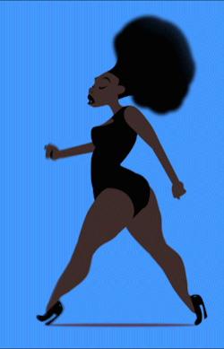 crystal-black-babes:  Animated black lady walking with attitude - GIf