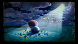Chips and Ice Cream - title carddesigned by Seo Kimpainted by Nick Jenningspremieres Thursday, April 30th at 7:30/6:30c on Cartoon Network