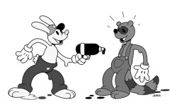Toon Up! Ink guns and old timeyness! A blast to the past for me and @puppy-apolloCommission from @blogshirtboy