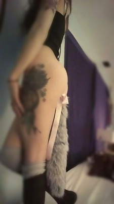cheech-and-dong:  kittensplaypenshop:  cheech-and-dong:  Tail time!  Tail in wolf fur I believe? :3  Yes it is! I love your products.. i cant wait to buy more!