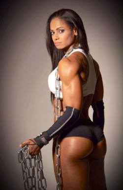 femalemuscletalk:  Muscle and Chains, seem to go together. 800.222.3539 (FLEX) International call: +1-214-446-1459 http://bit.ly/10U4NH #female bodybuilding #female bodybuilders  #fitness competitors   She&rsquo;s a bad azz beauty