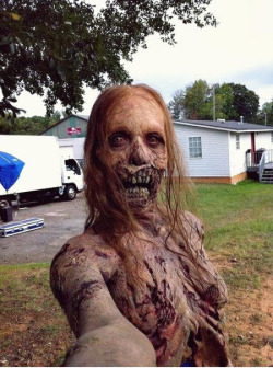 Extra on the set of The Walking Dead