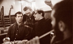 theviolenceofviolins-deactivate:  Beat writers Jack Kerouac, Lucien Carr, and Allen Ginsberg in New York, 1959. 