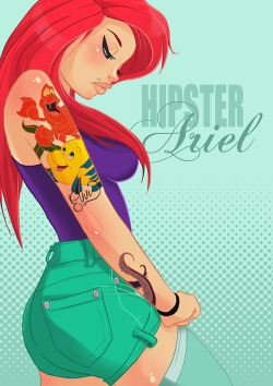 geek-art:  #geekart Disney princesses rock ! Gorgeous hipster princesses by Emmanuel Viola. More princesses here http://www.geek-art.net/emmanuel-viola-tattooed-disney-princesses/