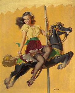  Gil Elvgren - Let&rsquo;s Go Around Together Brown &amp; Bigelow   1948  pin-up  calendar  