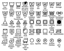 Damn you, laundry hieroglyphics