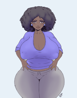jack-aka-randomboobguy:  I can’t into milf but this gave me an opportunity to doodle up a new character for Jiggly Watt. This is Clara Caldwell. A 47 year old retired superhero and the mother of Amelia Caldwell aka Jiggly Watt.  Also known as Mama