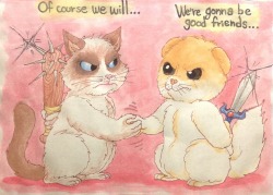 Grumpy Cat  vs.  Boo the Dog!!! &gt;:D Because someone asked me to do this :p 