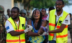 thedarkestlove:needscandalinmylife:  breakingnews:Officials: 147 confirmed killed in attack on Kenyan collegeThe Guardian: An attack on Kenya’s Garissa University campus has ended with 147 confirmed fatalities, Kenya’s disaster agency said Thursday.Follow