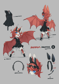 ambris: kalimeur:   tysontan:  Maria Notte Concept Design Maria Notte the news reporter and and how FP2’s bats handle their life with realistic wings.   Bats are so underrated..   Omg this character design is too friggin cute 