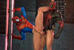 Spideypool gif by Notyouregularidiot  [Ok I usually post comic book pics on Wednesday on my twitter not sure if I&rsquo;ll try the same schedule here or not. Fyi I usually also visit a comic store on Wednesdays as well. You&rsquo;ll probably delete this