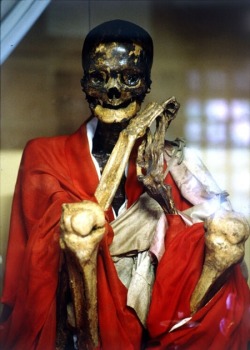 Sokushinbutsu - Buddhist ritualistic self-mummification - For 1000 days the priests would eat a special diet of nuts and seeds, while taking part in rigorous physical activity that stripped them of body fat. They ate only bark and roots for another 1000