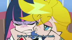 feathers-ruffled:  I had to do this cause this works on so many levels. And Fang would totally have Panty’s voice. (I know the subtitles are different but the english dub had a much better line)   lol