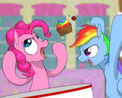 askcoppercog:   lloxie: Yay cupcakes! x3  PP:  For Celestia’s sake, Dashie, it wasn’t the cupcakes’ fault!RD:  Well, excuse me if I have a hard time getting to like them again!PP:  It was just a prank! I said I was really sorry!RD:  Do you know