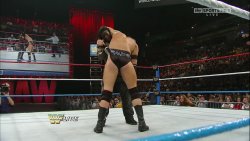 rwfan11:  Wade Barrett- trunks yanked by R-Truth  Nice tan lines Wade!