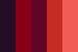 color-palettes: Seen For The Wonder He Is - Submitted by Sketch-y-squiggles #250E25 #890016 #620524 #C52D24 #F15D56 