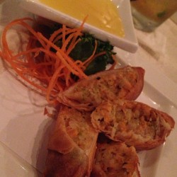 Dinner for…..one. Smoked salmon rolls. (at Aka Japanese