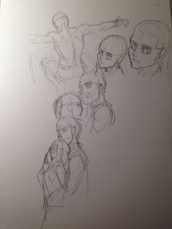  Isayama shares two manga panel sketches of SnK chapter 63 (Rod, Historia, Eren) on his latest blog post!  The manga creation process is always fascinating to behold!