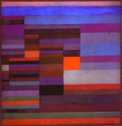 artist-klee:  Fire evening, 1929, Paul KleeMedium: oil,board