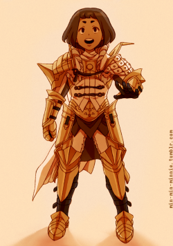 Min-Min-Minnie:  Gold Armor Squadddd … The Crotch Circle On The Divine’s Armor