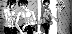 levi-is-free:  trashcan-weeb:  ackersexual:  people who have never watched nor read snk, please tell me what you think is going on here based on this panel  Girl stitching up the small buff man is trying not to look at his buffness due to him being a