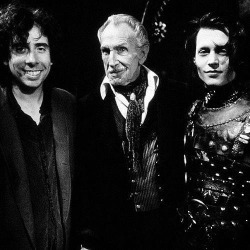 kingzorch666:  evillittlething:  followmetostorybrook:  Tim Burton, Vincent Price and Johnny Depp (1990)  this is very important   Vincent Price is why it’s important 
