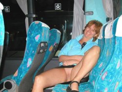 Badgirlsflashing:  Milfthick:  On The Bus  Love This Milf’s Smile As She Flashes