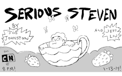 jeffliujeffliu:  FINALLY!! Steven Universe is back! Tune in to CARTOON NETWORK on Monday the 13th for SERIOUS STEVEN! Boarded by Joe Johnston and Jeff Liu!  Serious Steven Go!