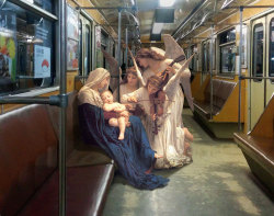 margotmeanie:  alanamargotc:  al-ternative:  boredpanda:    People From Classic Paintings Inserted Into Modern City Life     this is so so so cool  This is amazing, does anyone know the name of the artist?  The artist is linked in the source, but it’s