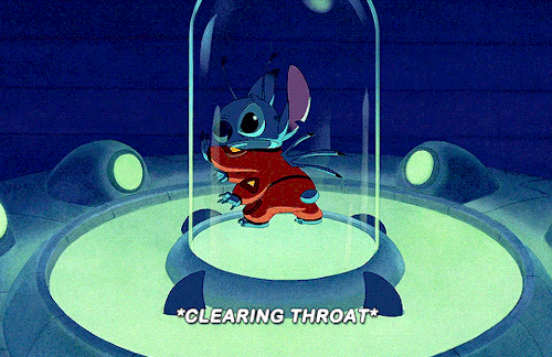 horsefingerss:  xryn-art:  dana-chan325:  chaoflaka:  selenaigomez: LILO &amp; STITCH (2002) dir. Chris Sanders, Dean DeBlois   Everybody try and guess what Stitch said.   Nerd Time:  But I think there was actually an article in a Disney Magazine that
