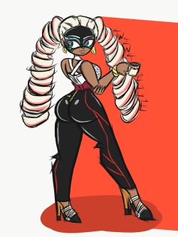 thedrown: ARMS- Twintelle   The Silver Screen Queen! Thought I’d have a lot of issues drawing her, especially the mask and hair but she came out nicely   